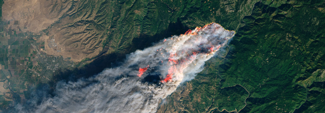 Imagen satélite de un incendio