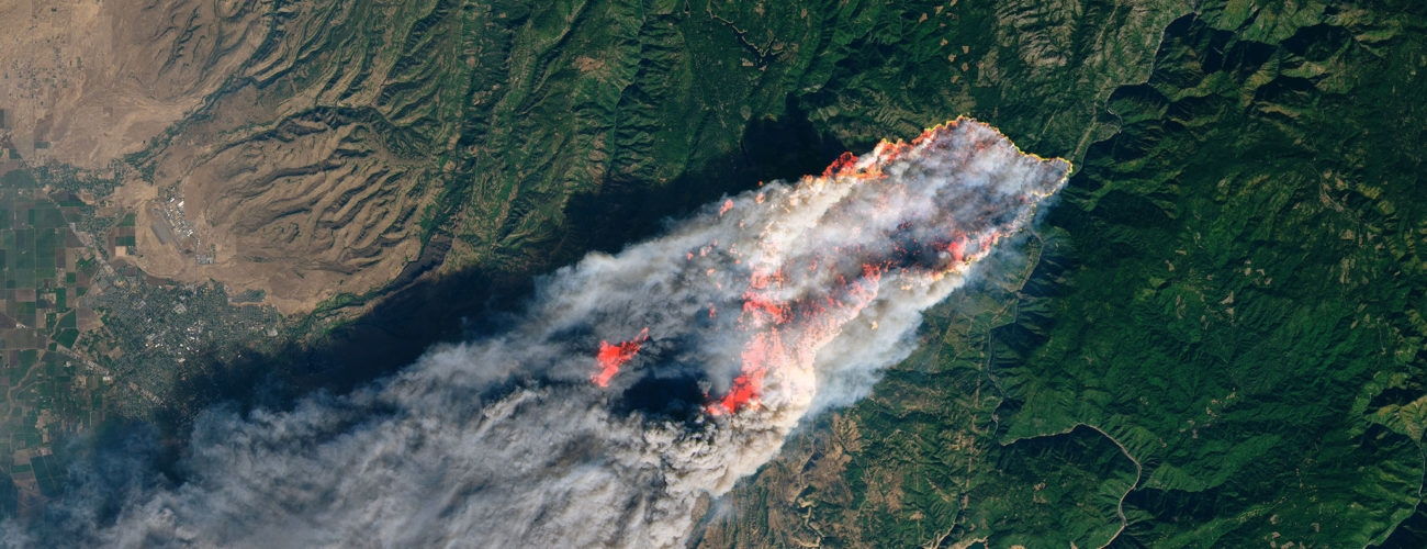 Imagen satélite de un incendio